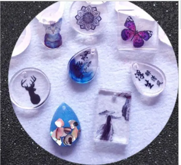 5Pcs Shapes Silicone Moulds Gem Charm Pendant DIY Molds Jewelry Making Tools with Hanging Hole | Украшения и аксессуары