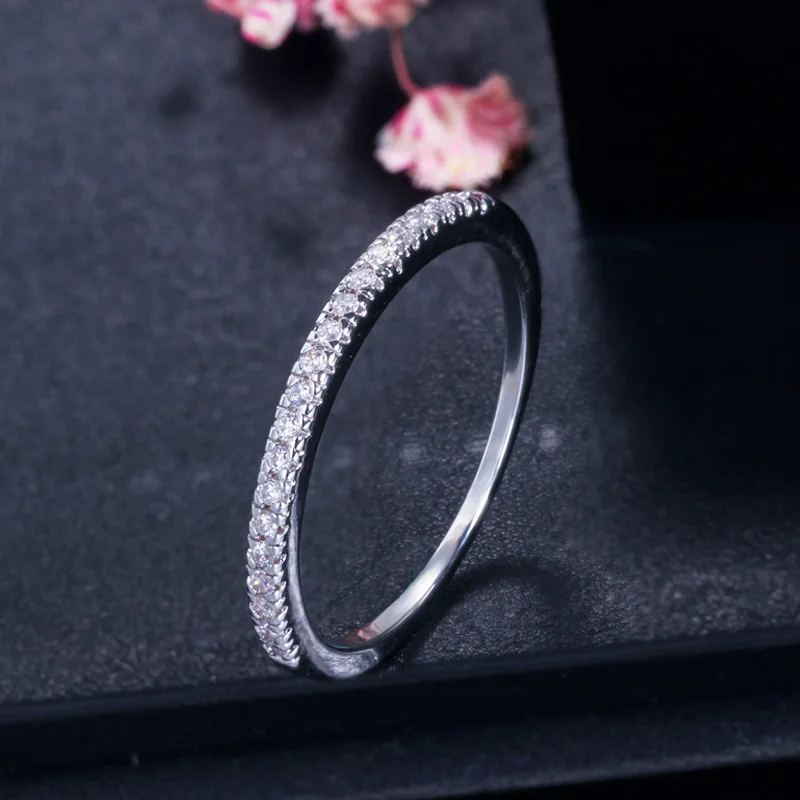 1 pcs silver CWWZircons 3 тонов цвет Высокое качество микро Pave CZ OL брендовые ювелирные изделия Модные кубический цирконий обручальное кольцо для женщин R094 - Цвет основного камня: 1 pcs silver