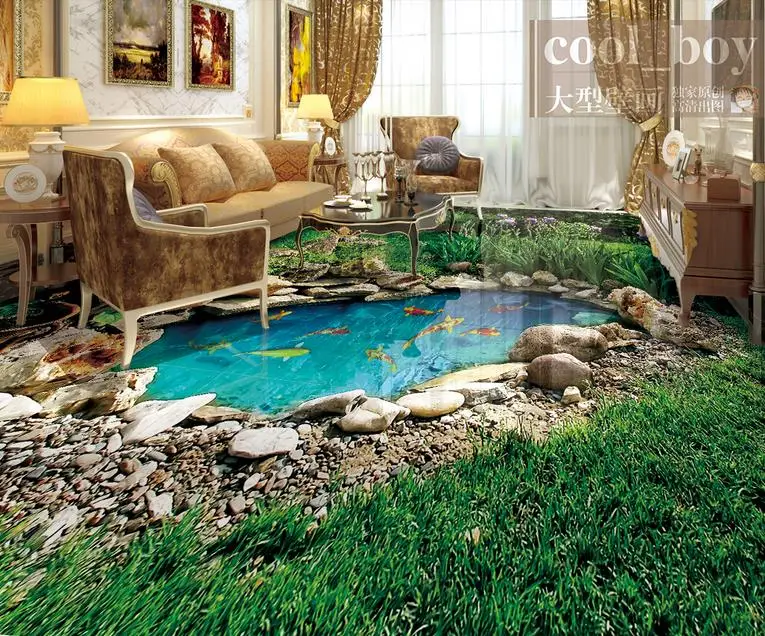 3d обои на заказ виниловые водонепроницаемые с рисунком парка травы пейзажа