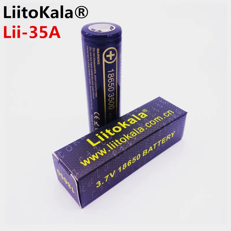 4 шт. оригинальные LiitoKala Lii-35A 3,7 V 3500mAh NCR18650 10A разрядные аккумуляторные батареи для Sanyo 18650 батареи/БПЛА