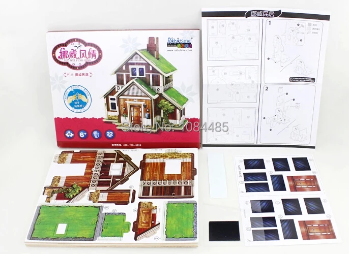 Красивая модель дома в Норвегии строительные наборы деревянный 3D Пазл сделай сам