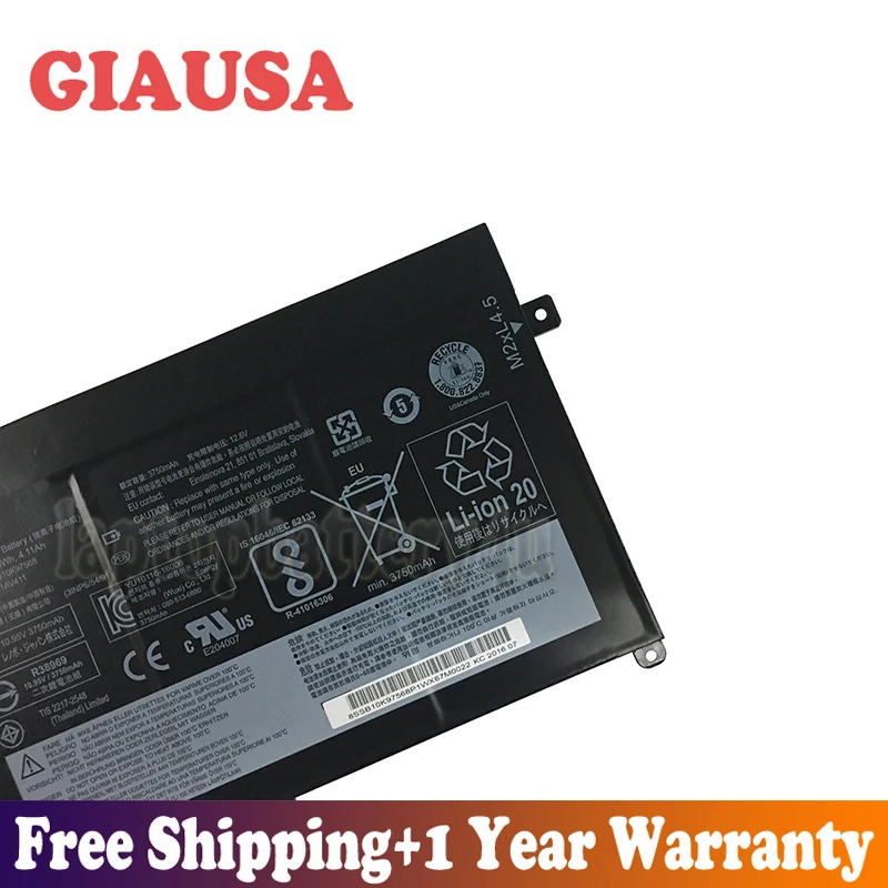 GIAUSA Новая батарея 10 95 V 45Wh 4.11Ah 01AV411 01AV412 для Lenovo Thinkpad E470 E470C E475 SB10K97568