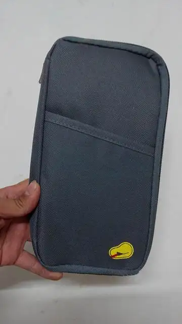 Folder Document Bag Printing Card Package Travel Passport File Package Zipper Multi- Functional Long Paragraph Ticket Holder - Цвет: Grey