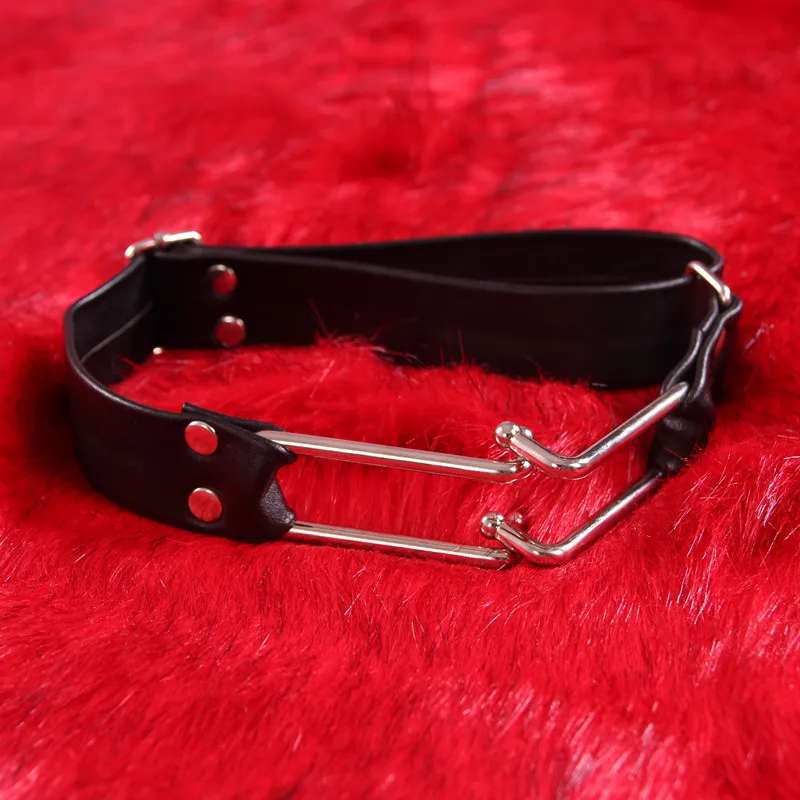 Кожа металлическая длина регулируемый рот расширение кляп Фетиш мужчины кожа