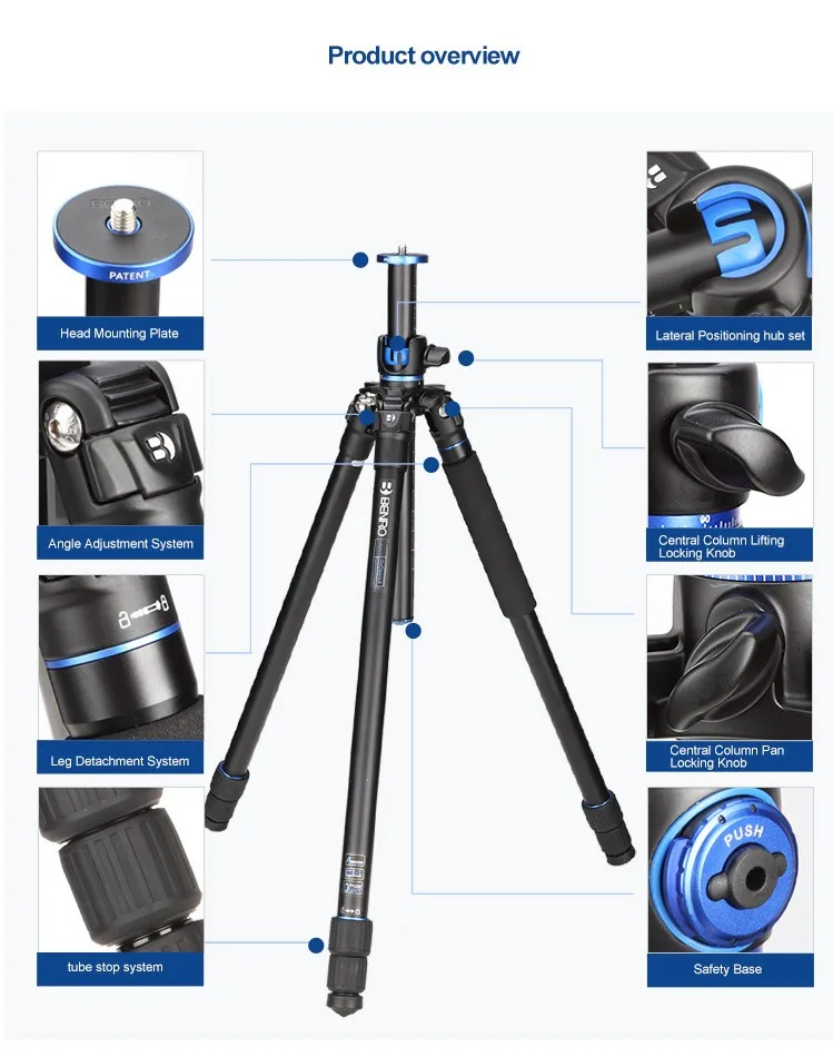 DHL Benro штативы System Go GA158T SLR профессиональный фотографический алюминиевый штатив