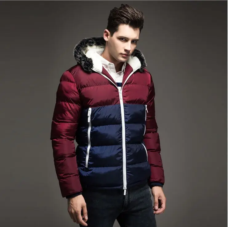 

New Winter Coats Parkas Jacket Men Hooded Thick Warm Fur Collar Outwear Plus Size M-3XL#b411