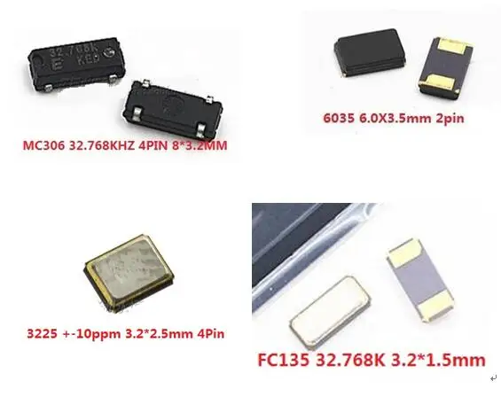 10 шт. (FC135 3 2*1 5 мм 2pin) (3225 + 10ppm 4P 32 МГц 12 МГц) (32 768 кГц MC306 8*3 2 4P)(6035 м 2Pin) пассивный