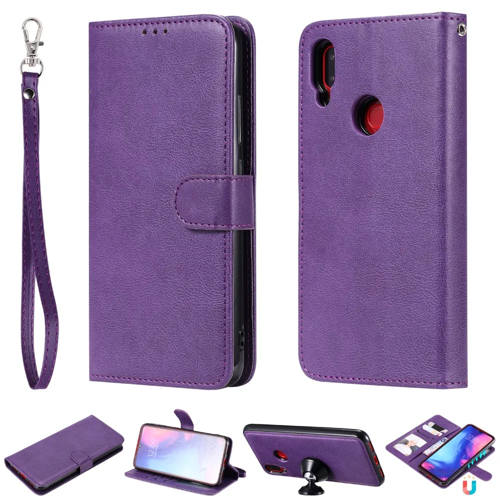 Съемный 2 в 1 для глобальной версии Xiao mi Red mi Note 7/красный mi Note7 Pro кожаный магнитный откидной Чехол для телефона для Xiaomi mi 8 Lite