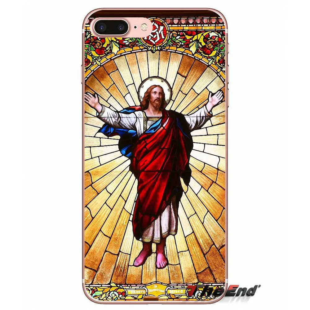 Jesus chapel религиозный витражный чехол для iPhone X 4 4S 5 5S 5C SE 6 6S 7 8 Plus Samsung Galaxy J1 J3 J5 J7 A3 A5 2016