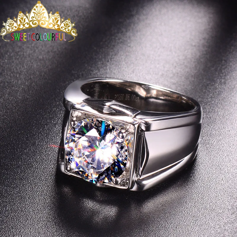 100% 18K 750Au золото Moissanite алмазное мужское кольцо D Цвет VVS с национальным