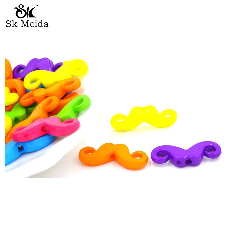 20*8 мм пластиковые бусины усы разноцветные соединители для ювелирных браслетов