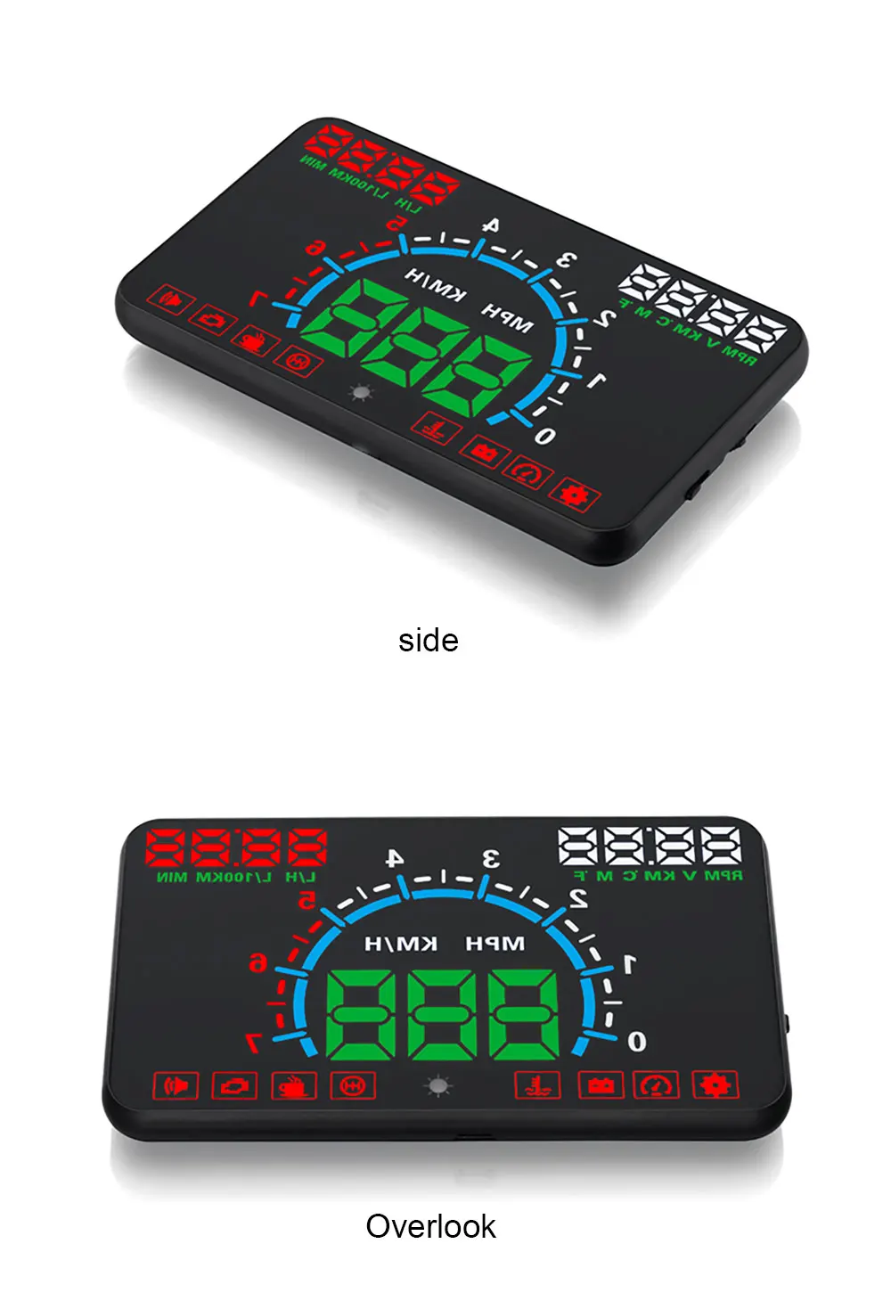 GEYIREN E350 OBD2 II HUD Автомобильный дисплей 5,8 дюймов экран легко подключи и играй сигнализация превышения скорости расход топлива дисплей hud проектор