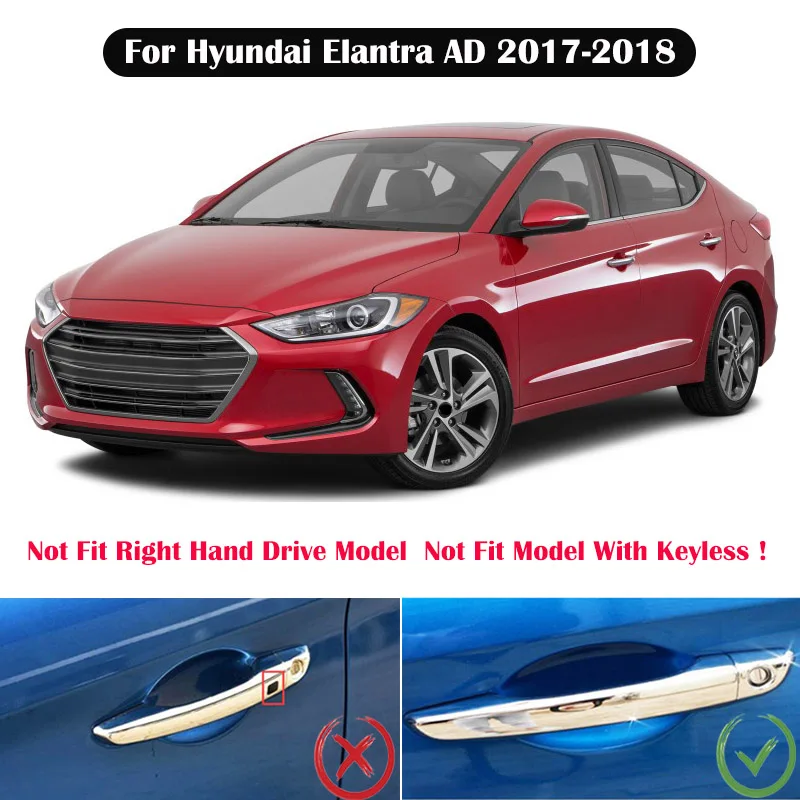 Для hyundai Elantra Avante AD хромированная дверная ручка, крышка чаши, накладка, защелка, защита, литье, рамка, акцент, стиль