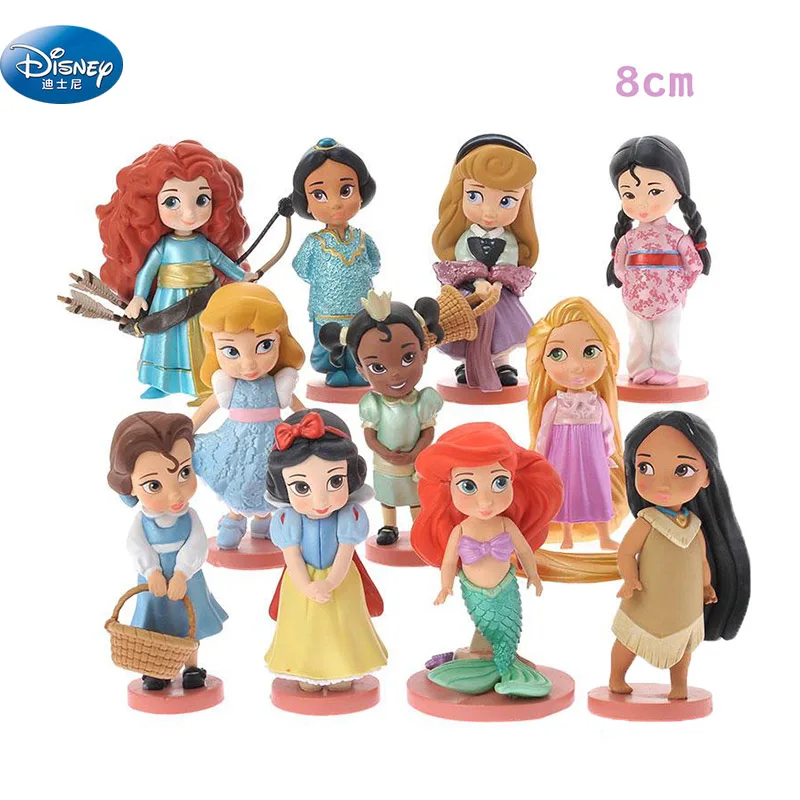 11 pcs/lot Disney Pvc Snow White Action Figures Cute Cartoon Mini Princess Mermaid Toys Models Girls Gifts | Игрушки и хобби