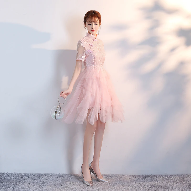 Традиционное китайское женское платье Ципао с цветами для свадебной вечеринки