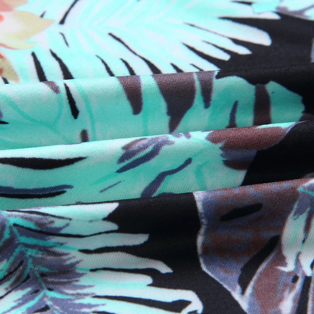 Женские свободные брюки с цветочным принтом летние эластичные высокой талией из