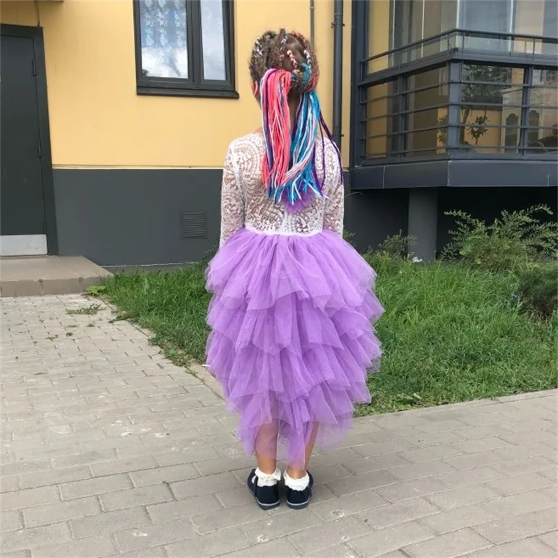 Летнее платье для маленьких девочек кружевная детская одежда принцессы пышные