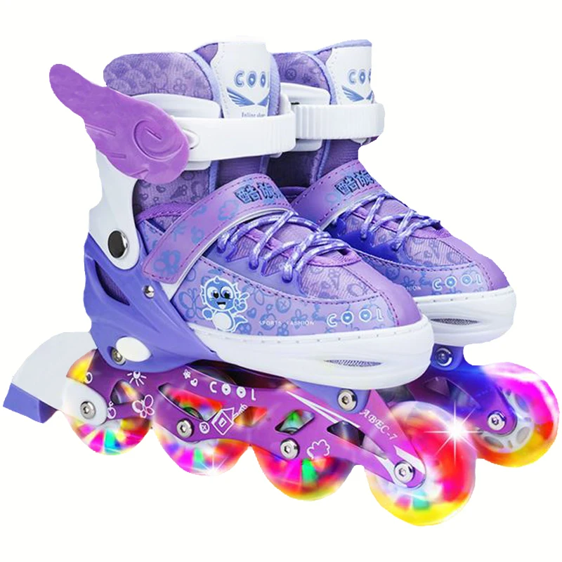 Аутентичные коньки детские роликовые детская обувь регулируемая вспышка
