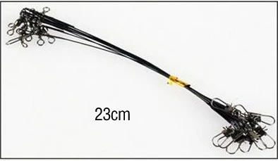 black23cm JSFUN 200 шт крючки для рыболовного грузила линия Sedal анти-укус веревка проволочный вдеватель 15/23/30 см леска рыболовные снасти 40LB FL108 - Цвет: black23cm