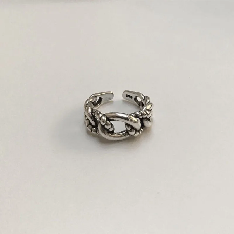 LouLeur, серебро 925 пробы, плетеные кольца, простые, темпераментные, модные, пеньковая веревка, плетеные кольца для женщин, трендовые, очаровательные ювелирные изделия