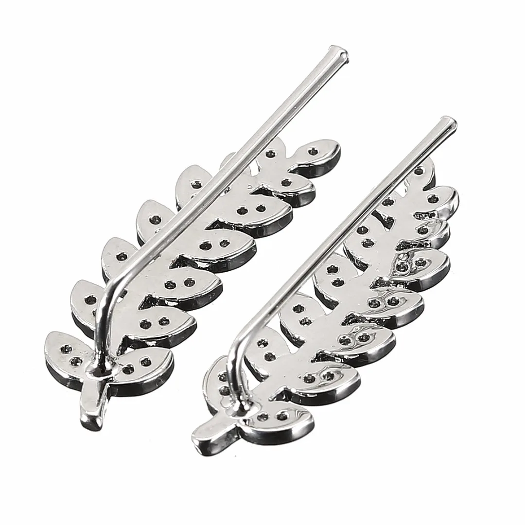 

1Pair Leaf Clip Cuffs Earring Brincos Female Charming Wrap Ear Sweep Climber Earrings Punk Women Jewelry Gift