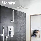 Насадка для душа Monite 6, 8, 10, 12, 16 дюймов, набор из нержавеющей стали для Дождевого душа, смеситель, ручной душ, ванная комната, душевой набор