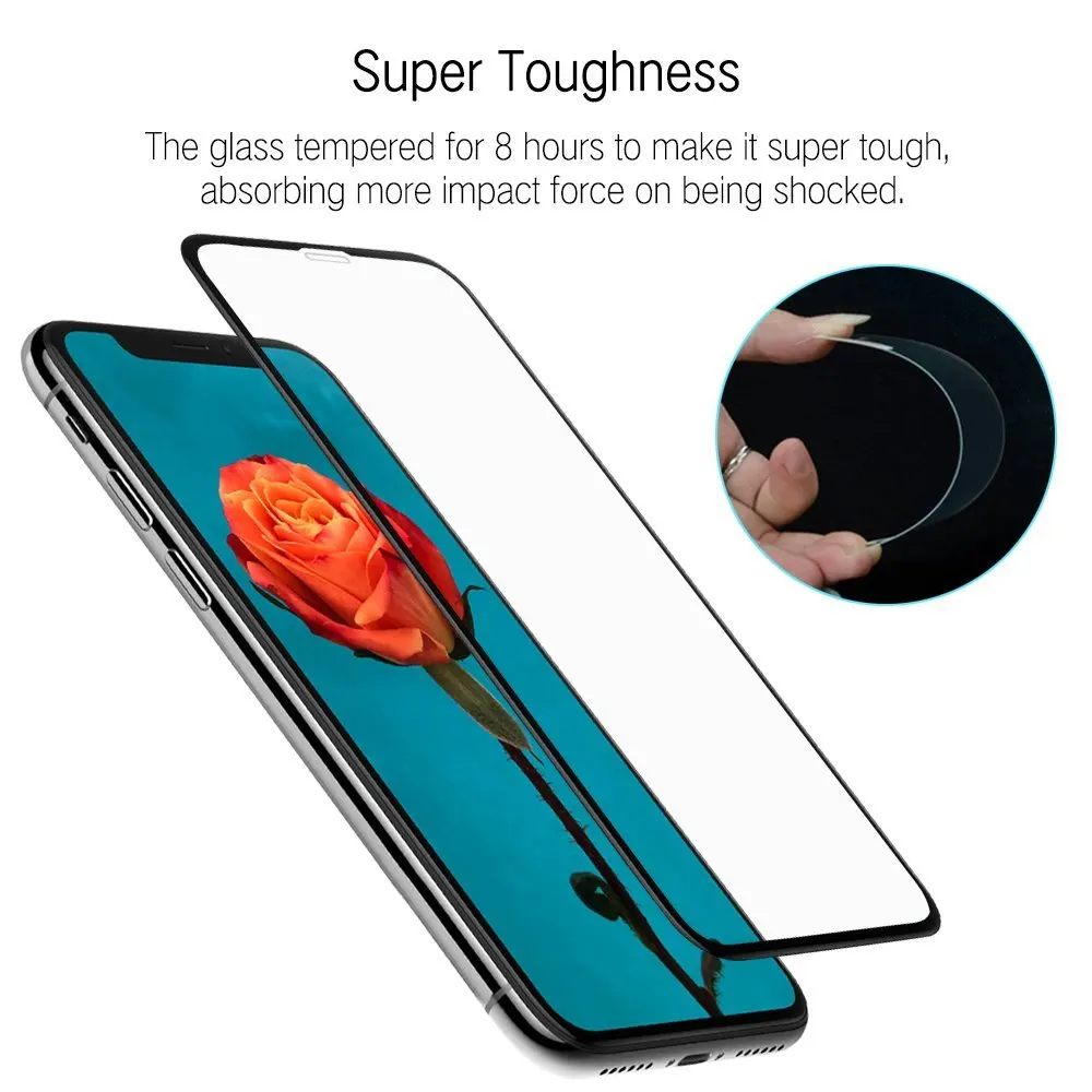 3D закаленное стекло для Apple iPhone X защитная пленка экрана полное покрытие защиты