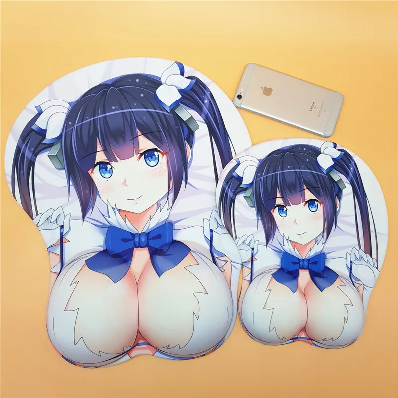 Подземный город для поиска знакомых hestia аниме 3D Oppai коврик мыши на запястье |