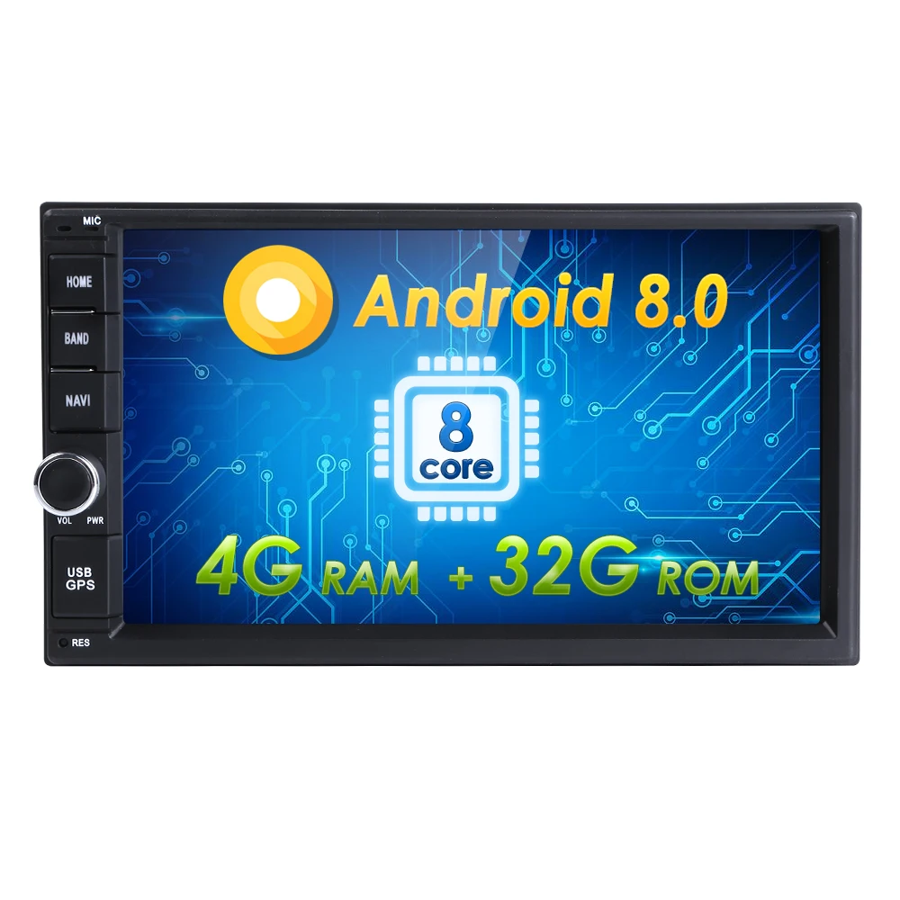 Android 8.0 2 Din 7' Universal Car Radio No DVD Player GPS Navigation 4GB RAM Stereo FM Rds Wifi 4G DAB+ Headunit | Автомобили и