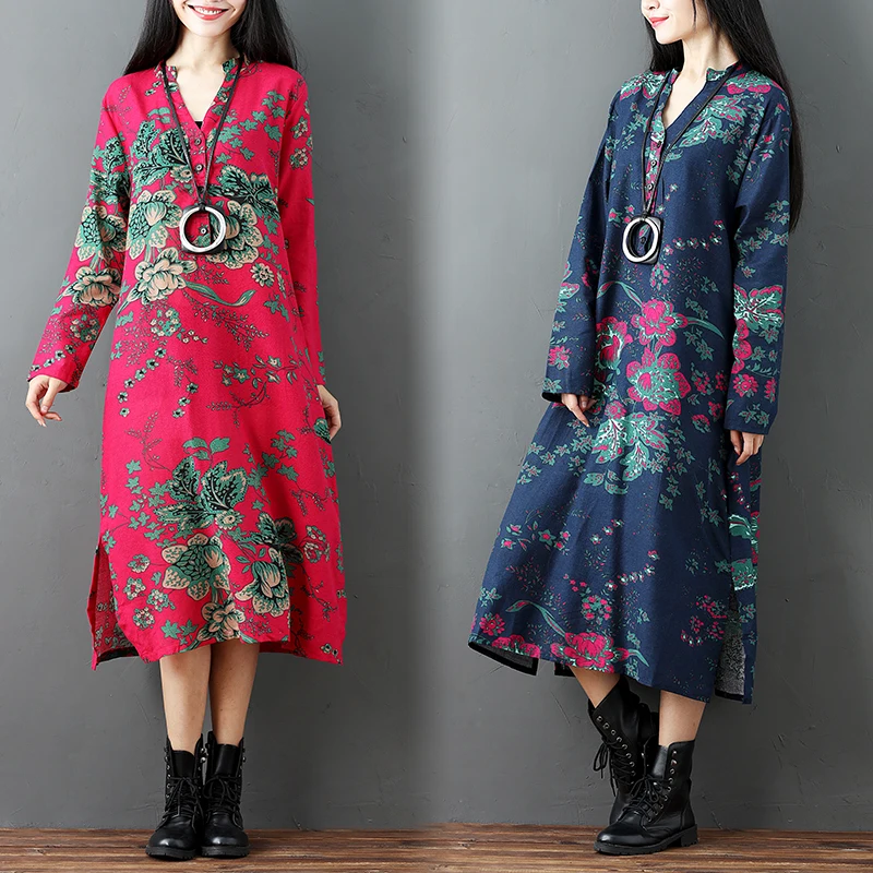 2021 Новое поступление весеннее платье с v образным вырезом из хлопка и льна