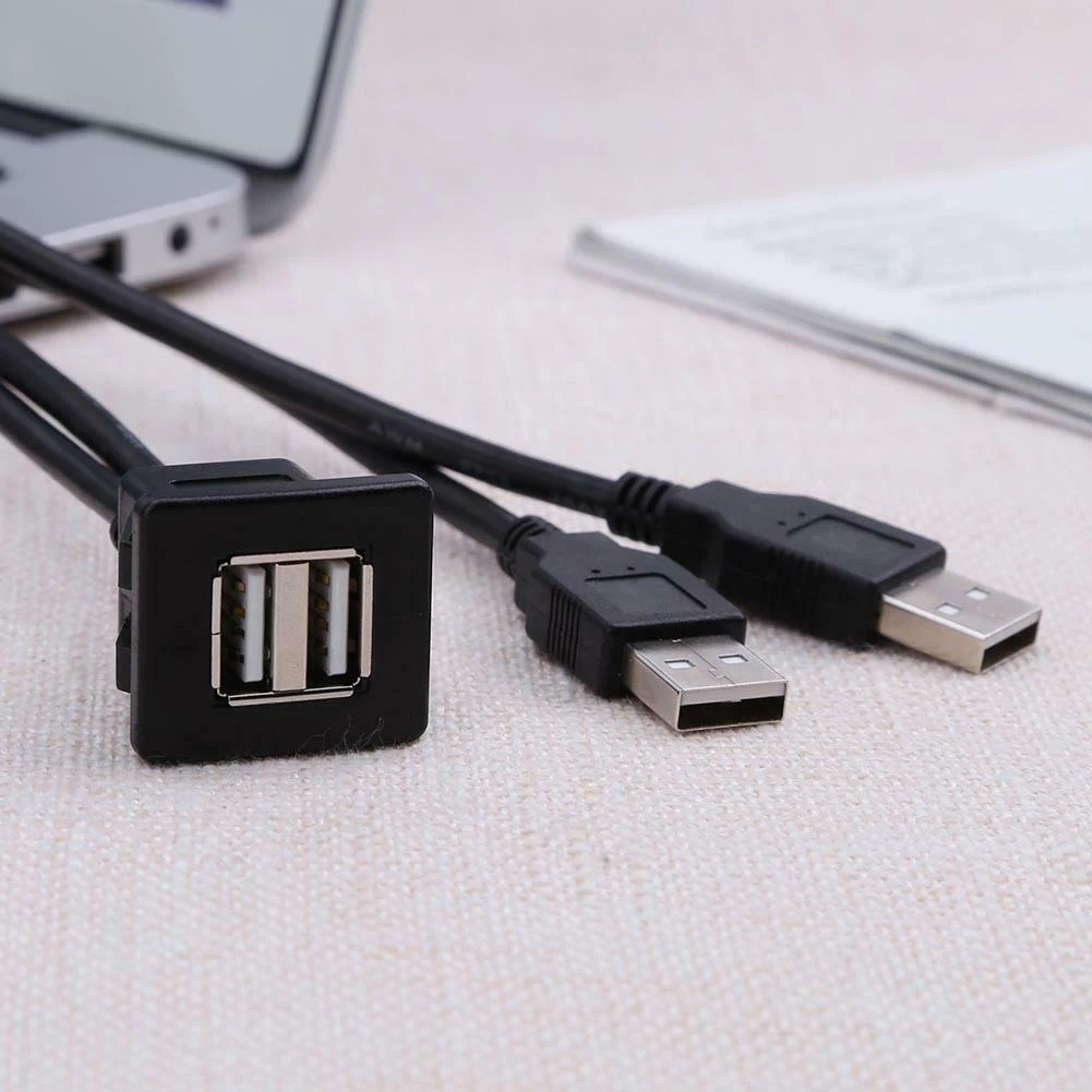 USB 2,0 панель для приборной панели с заподлицо Удлинительный кабель для автомобиля, лодки, мотоцикла, панель для приборной панели с заподлицо Удлинительный кабель