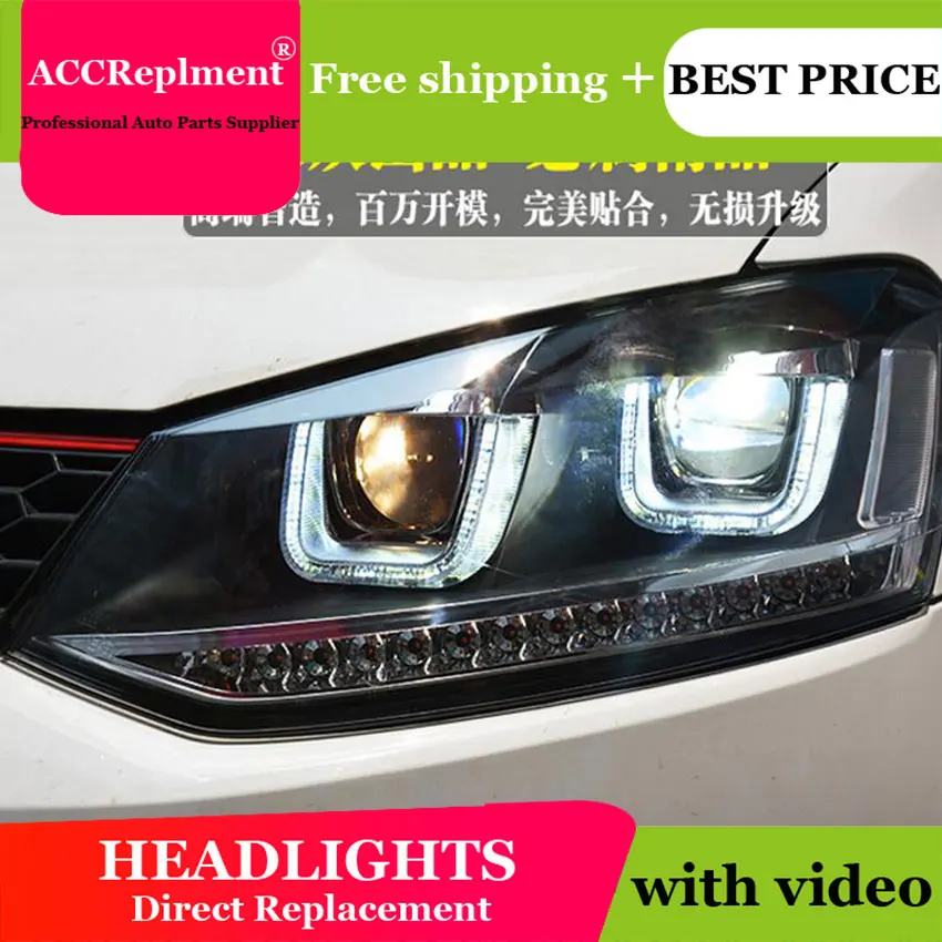 Авто. PRO для VW POLO фары U глаза ангела парковка 2012 2015 поло светодиодный свет бар Q5 би