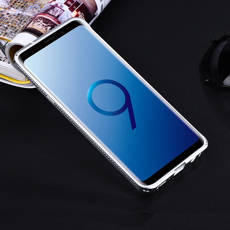 Бампер iMatch чехол для samsung Galaxy S9/S9 Plus роскошный Алмазный Алюминиевый металлический Невидимый чехол-подставка бампер S9 Plus