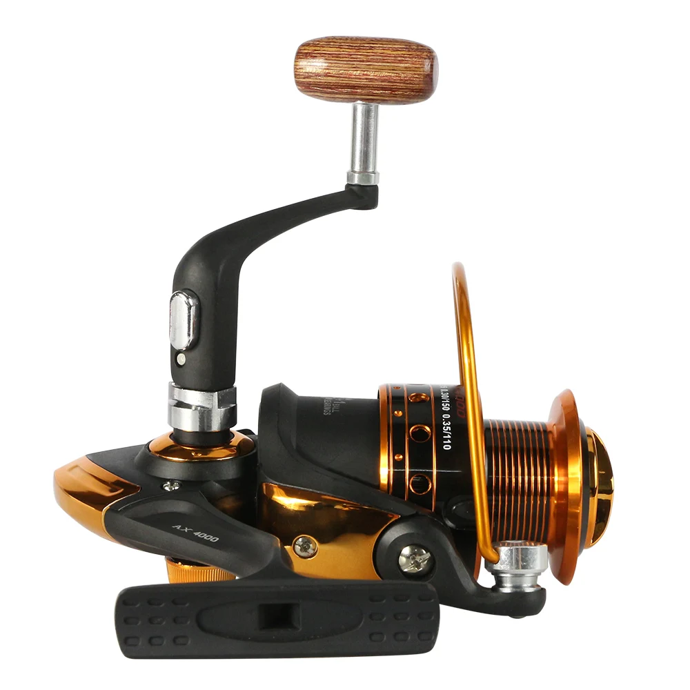 Новая немецкая технология AX 12 + 1BB 5 2: 1 рыболовное колесо с деревянной ручкой 500 9000