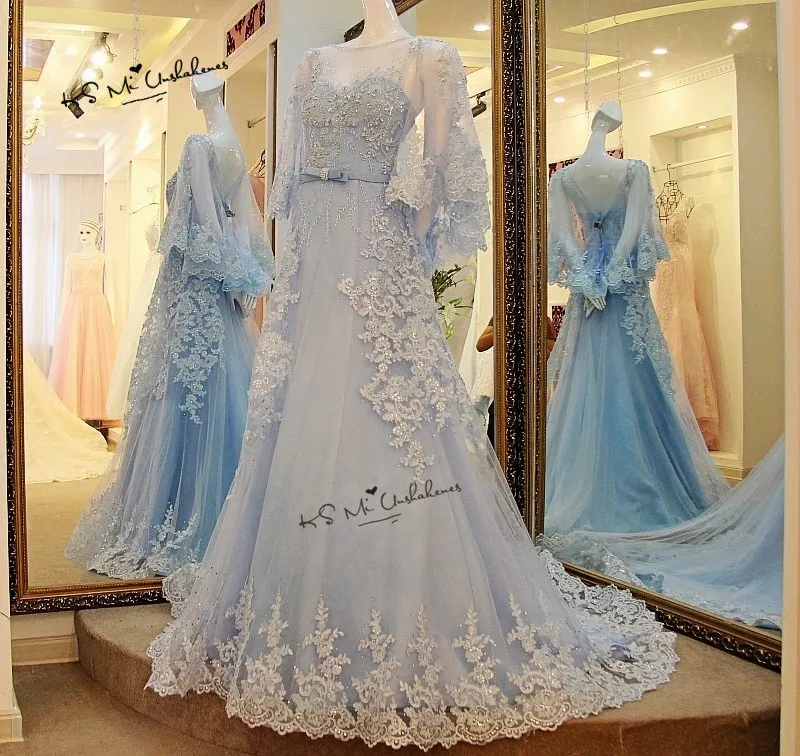 Boho цвета слоновой кости Синие Свадебные платья Vestido de Noiva Кружевное Свадебное Платье трапециевидного размера плюс свадебные платья с накидкой бисером Gelinlik
