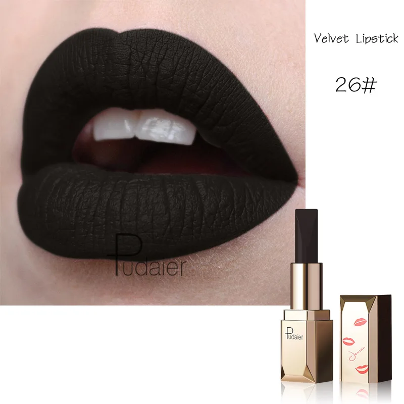 color 26 Pudaier, 26 цветов, матовая губная помада, водостойкая, для макияжа, Batom, телесный, бархатный, стойкий, для губ, губная помада, румяна, коврик для губ - Цвет: color 26