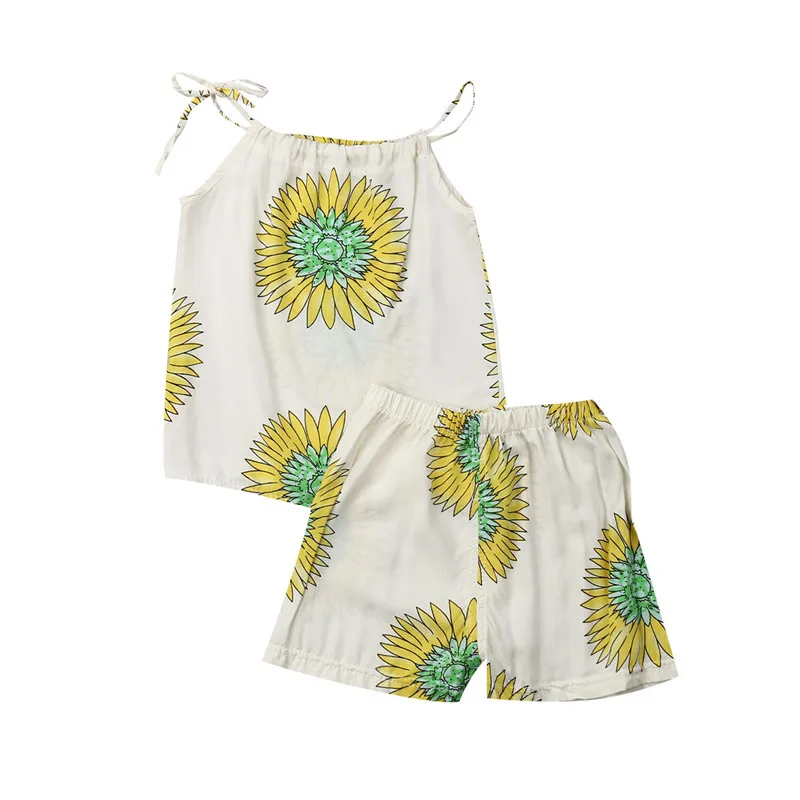 Милый комплект одежды для маленьких девочек повседневные топы с открытыми