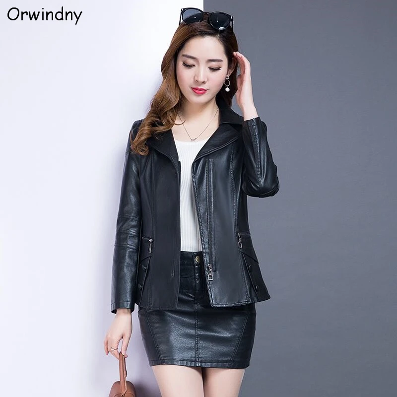 

Orwindny Leather Jacket Women Fashion Plus Size 5XL Motorcycle Coat Short Faux Leather Biker Jacket Soft Jacket Female Suede