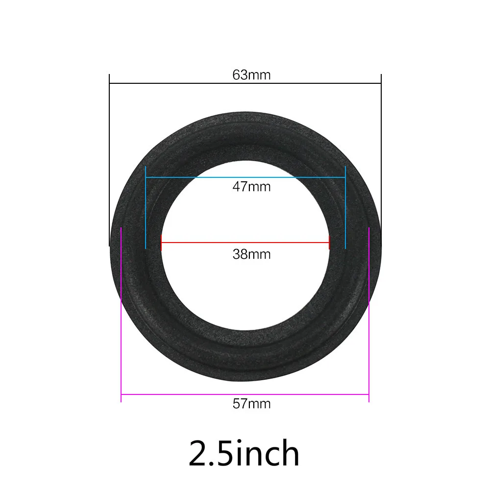 2plus inch GHXAMP кольцо из вспененного материала для динамика ремонт 2,5 3,5 4 6,5 дюймовая подвеска объемное складное кольцо полный диапазон НЧ динамик Замена 2 шт - Цвет: 2plus inch