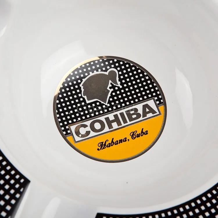 Портативная Сигара Пепельница Cohiba креативный мини открытый домашний декор для стола Классический круглый роскошный керамическая пепельница