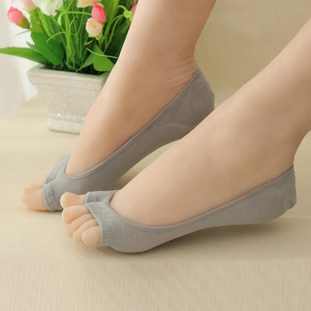 Женские носки унисекс 1 пара башмачки с открытым носком Нескользящие женские