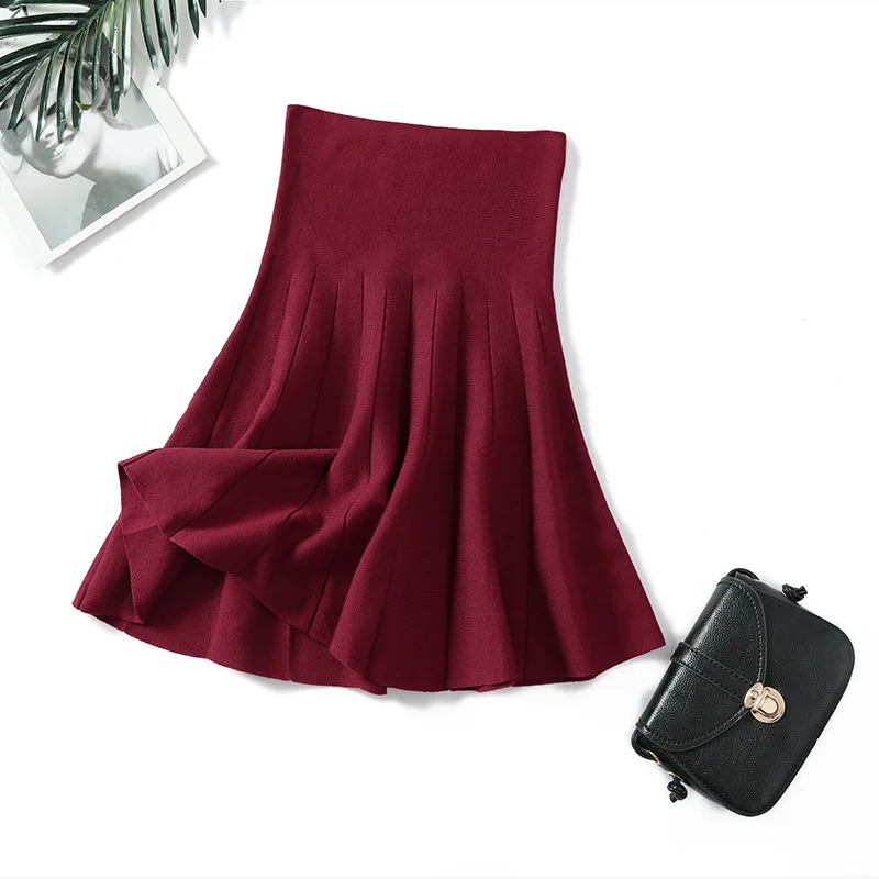 Женская трикотажная короткая юбка сезон осень зима сексуальные однотонные юбки