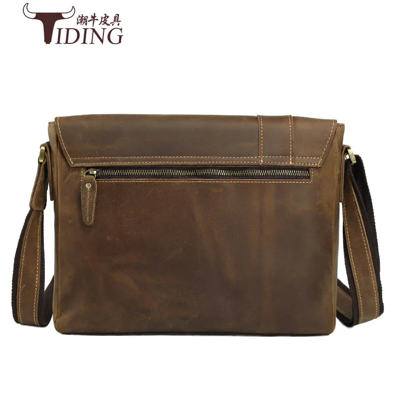 Сумка-мессенджер мужская из кожи Крейзи Хорс винтажный саквояж на плечо для