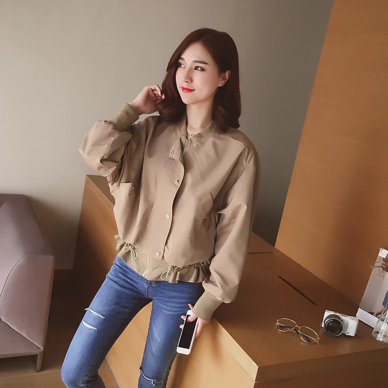 2017 Весенняя новая Корейская версия свободной модной короткой куртки с рукавами