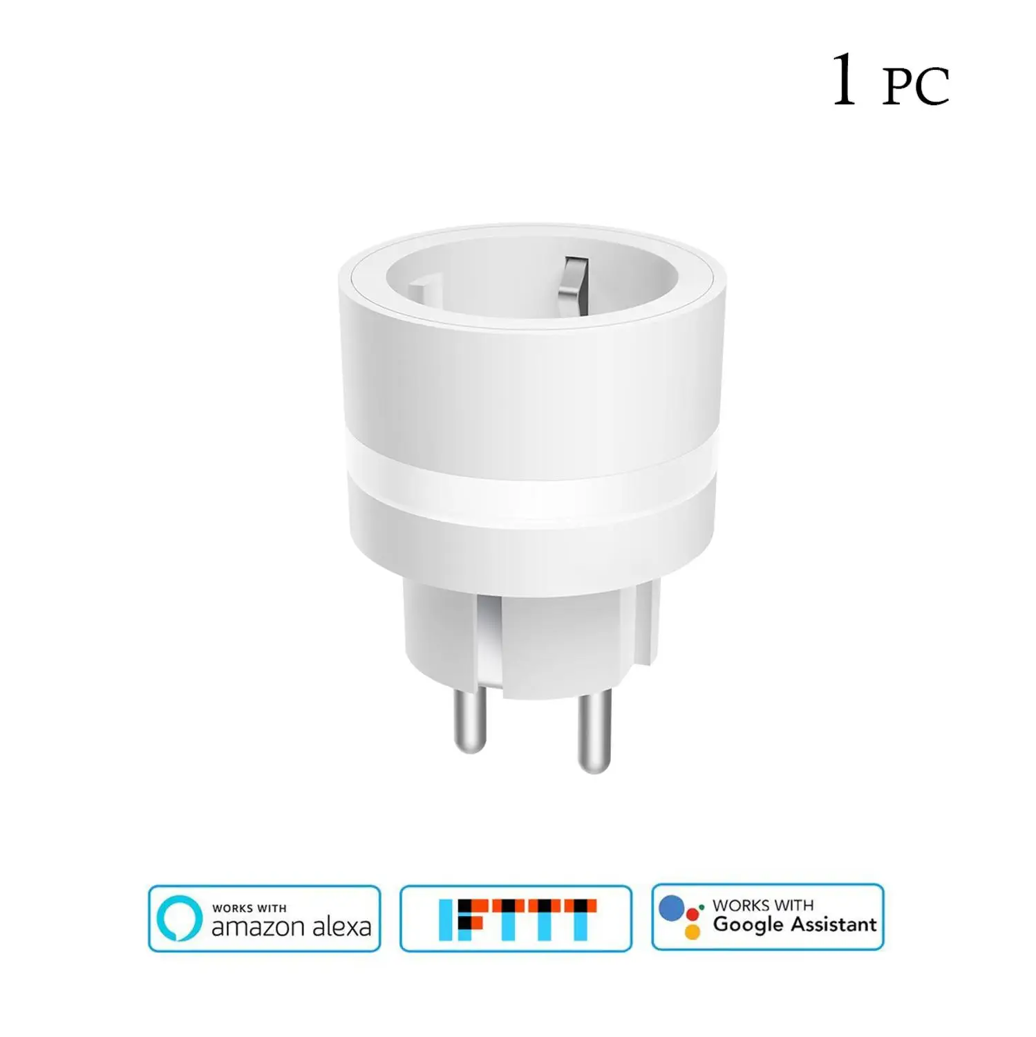 White 1pack WiFi умная розетка с контролем энергии, розетка с вилкой европейского стандарта, таймер со светодиодной подсветкой, переключатель голосового управления, работа Alexa Google IFTTT Smart Life - Цвет: White 1pack