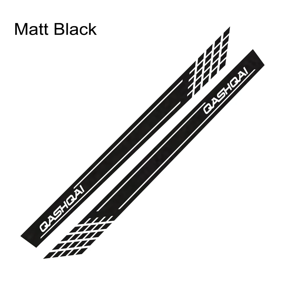 Matt Black Наклейка на юбку автомобиля, Авто Виниловая обёрточная бумага, гоночные длинные полосы, наклейки на автомобиль для Nissan Qashqai j11 j10, тюнинговые автомобильные аксессуары - Название цвета: Matt Black