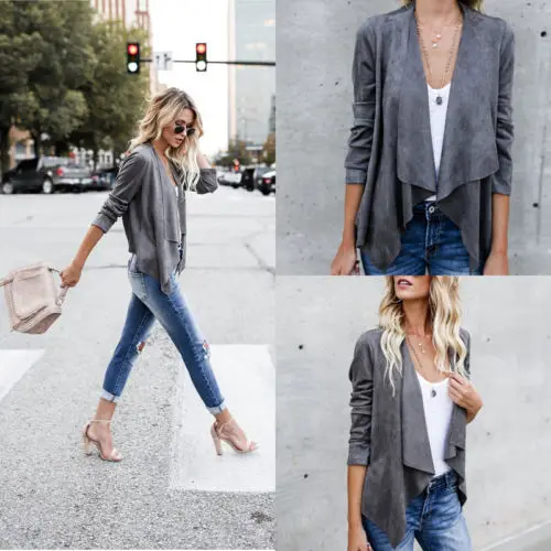 Женский свитер с длинным рукавом кардиган повседневный джемпер верхняя одежда