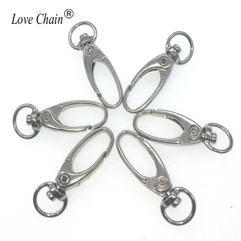 LoveChain 6 шт. искусственная Золотая застежка-карабин зажимы для ключей брелок