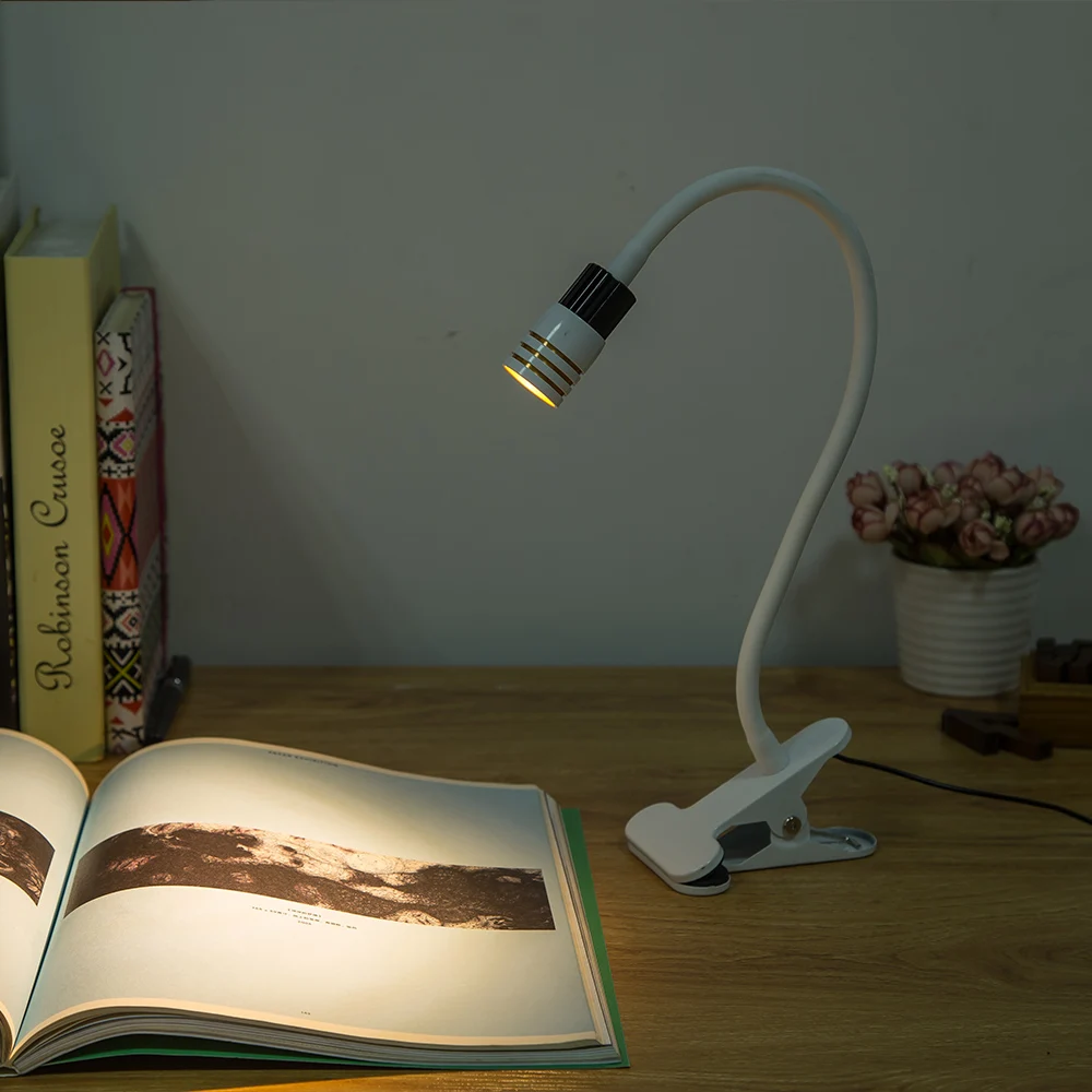 Настольная лампа с зажимом и USB-разъемом приглушаемые гибкие прикроватные