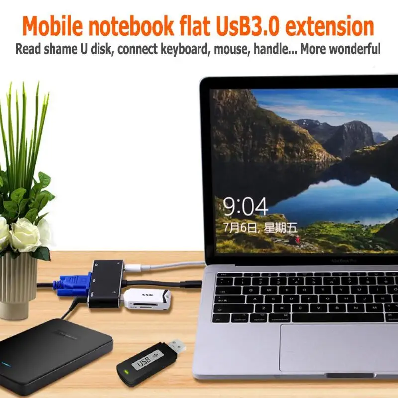 USB C Тип c к HDMI 4 К адаптер VGA кабель аудио USB3.0 PD конвертер USB C концентратор для Macbook pro для Huawei p20 HDTV проектор
